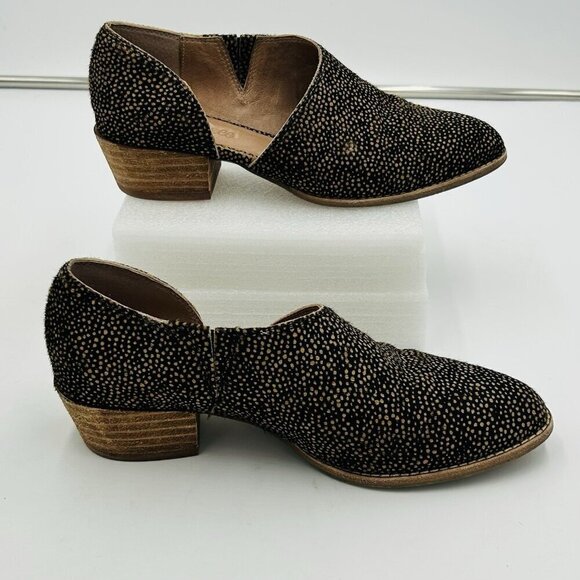 MADEWELL Sz 6 Lucie Spotted Calf Hair Bootie Shoes Leopard Side Cutout Leather - Picture 1 of 9